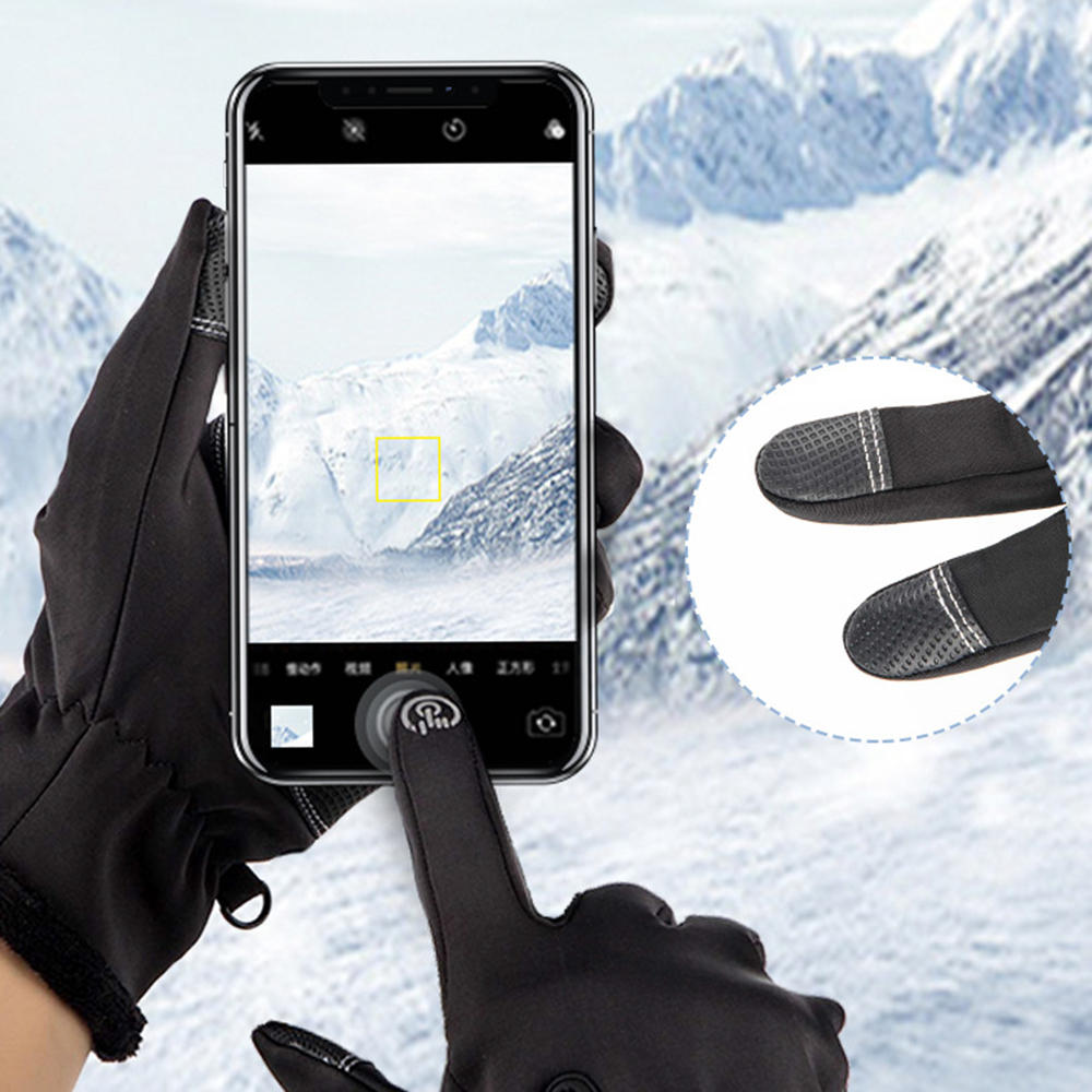 Unisex Winter Ski Full Finger Zipper Gloves