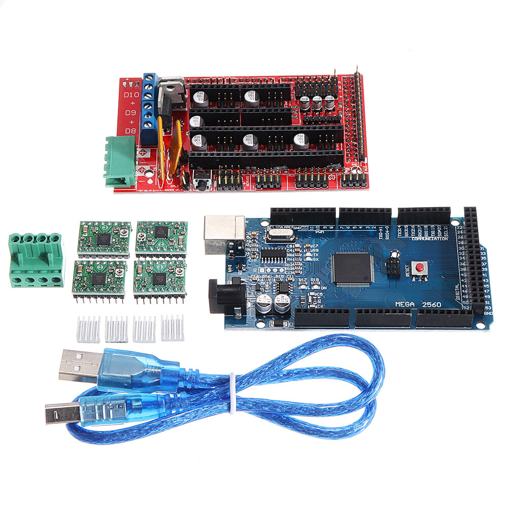

Geekcreit RAMPS 1.4 Control Board+ MEGA2560 R3 + A4988 Driver With Heat Sink 3D Printer Mainboard Kit