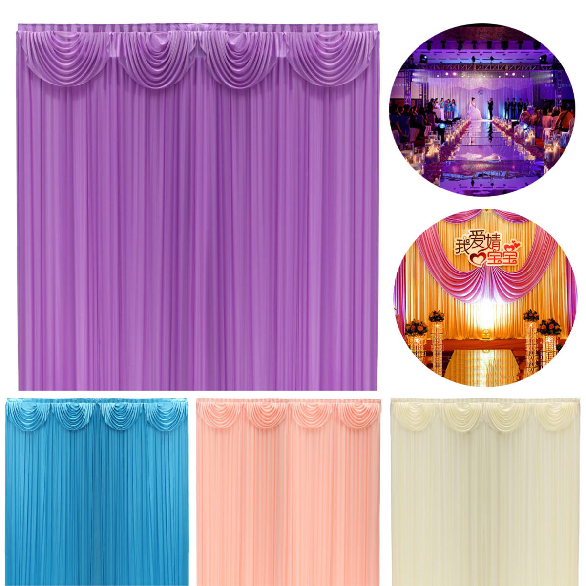 3x3m Wedding Party Backdrop Curtain Drape Background Decor Studio Photography 