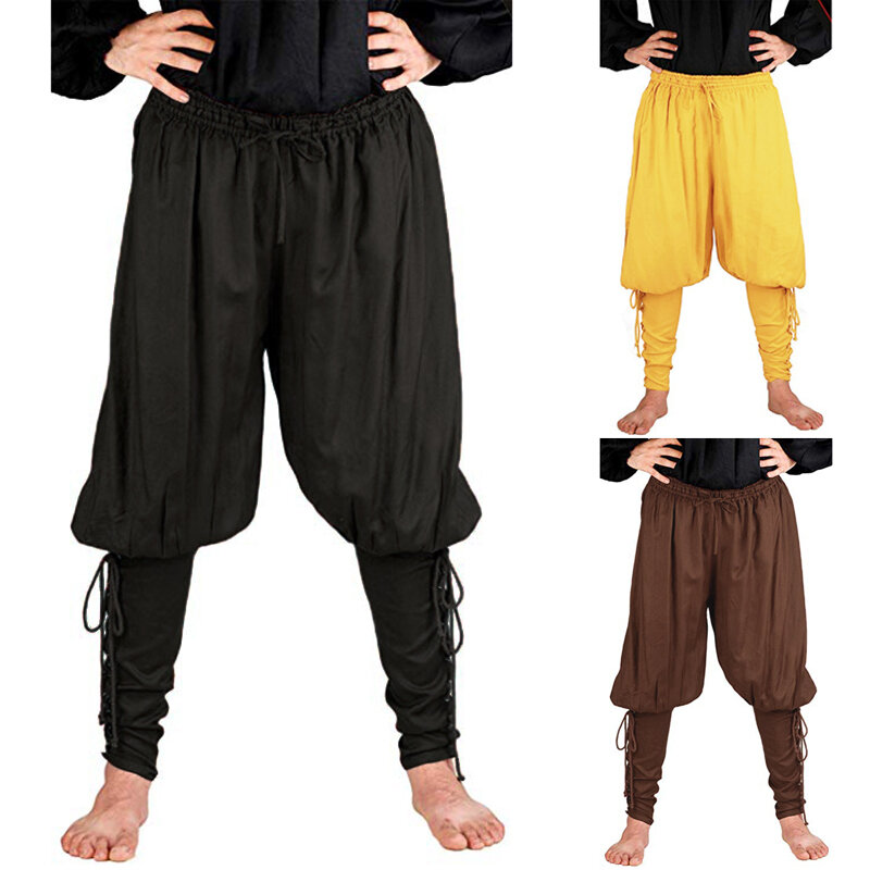 Middeleeuwse Renaissance heren Pirate Knight broek Lace lange broek Shorts