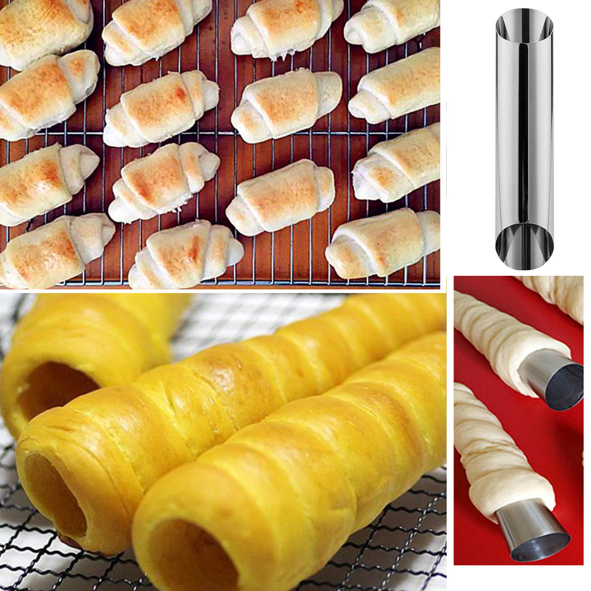 Roestvrijstalen cilindervorm Schimmel Croissantbroodje Broodbakgereedschap