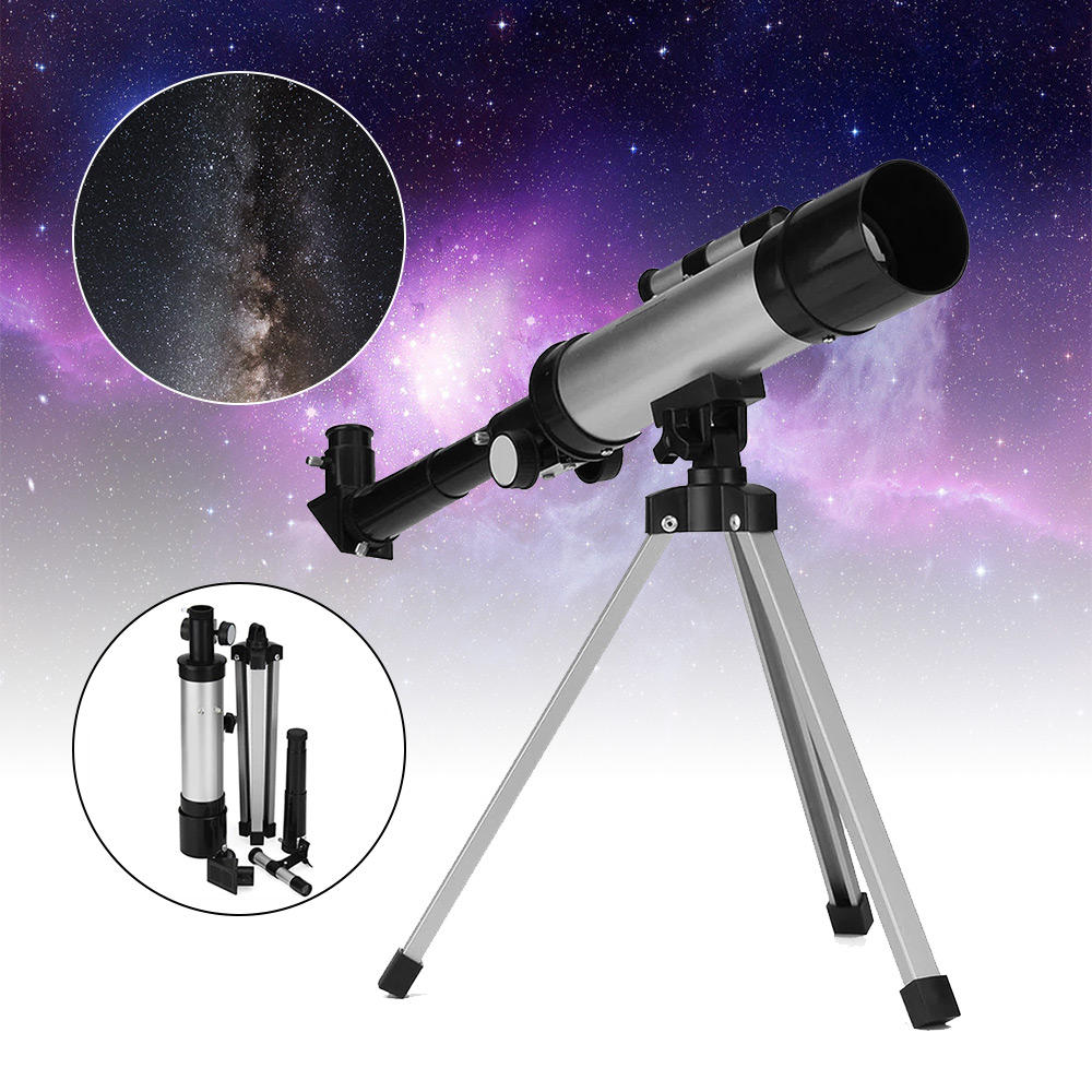 Télescope astronomique monoculaire IPRee® Télescope astronomique réfracteur + trépied + viseur optique pour observer la lune et les oiseaux pour les enfants et les étudiants.