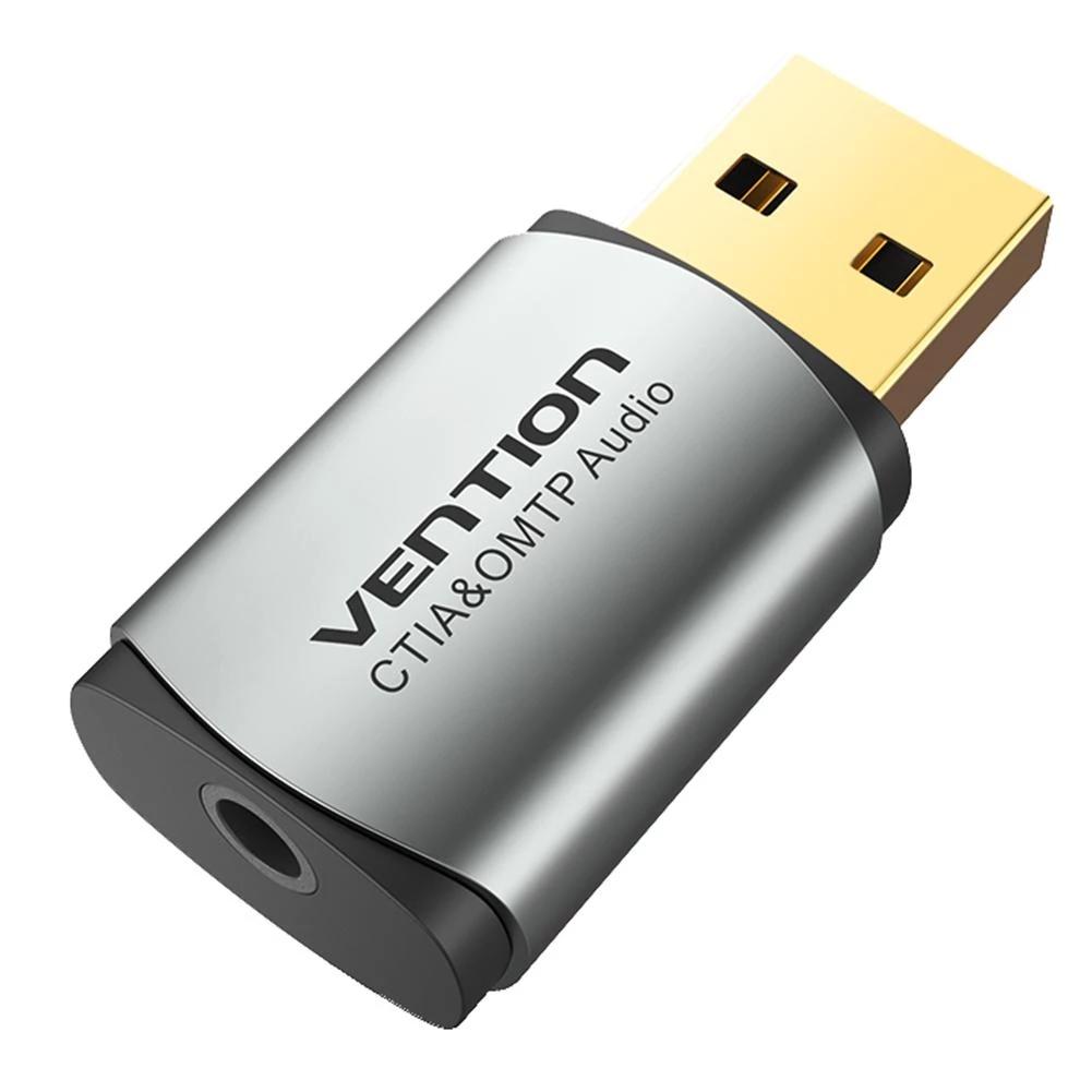Vention CDNH0 USB 2.0 2.1 Channel Audio External Sound Card 3.5mm Headphone Adapter for Laptop PC