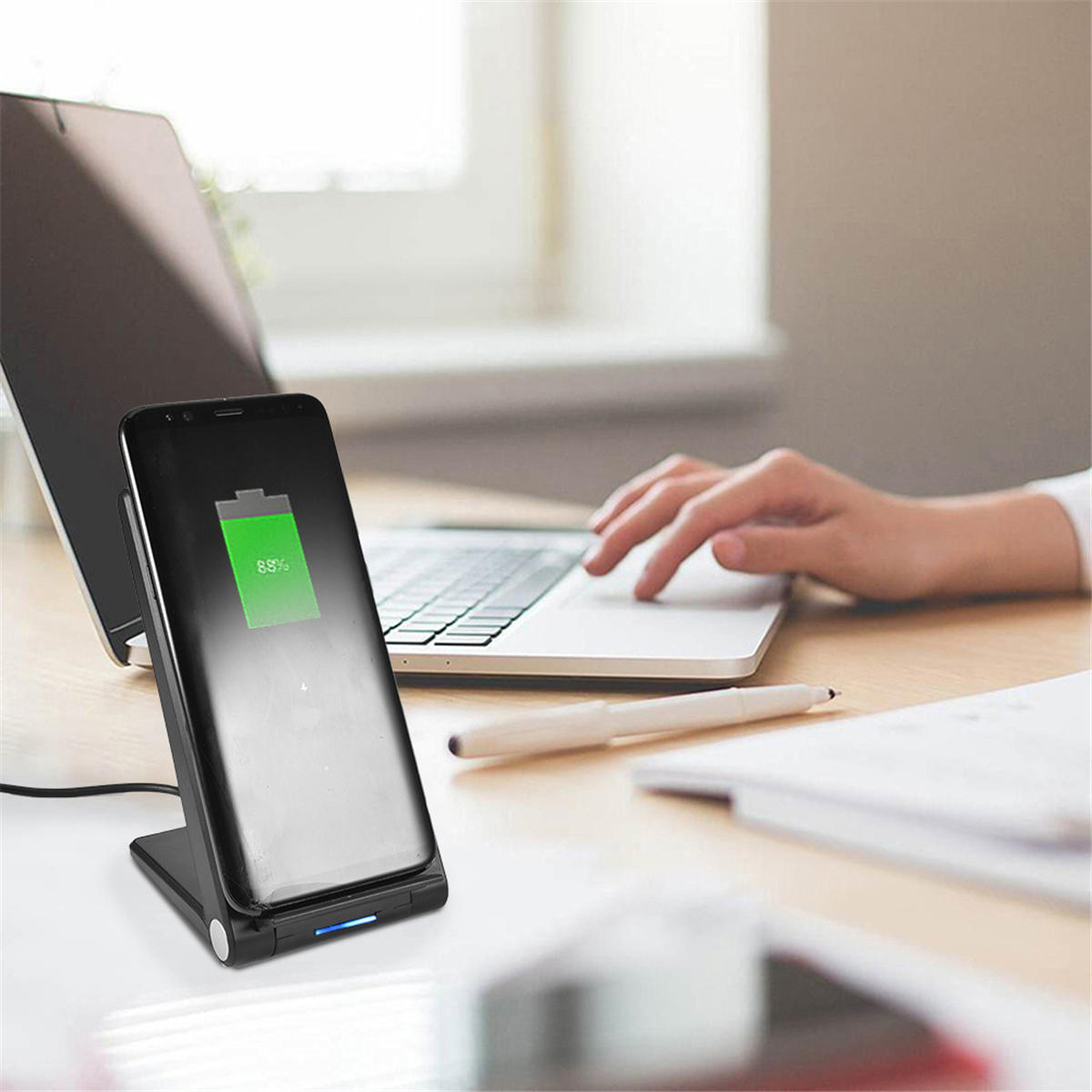 

Bakeey 20W Foldable Fast Qi Wireless Charger Pad Phone Charger Stand Dock Holder Non-slip Type-C for iPhone 11 For SAMSU