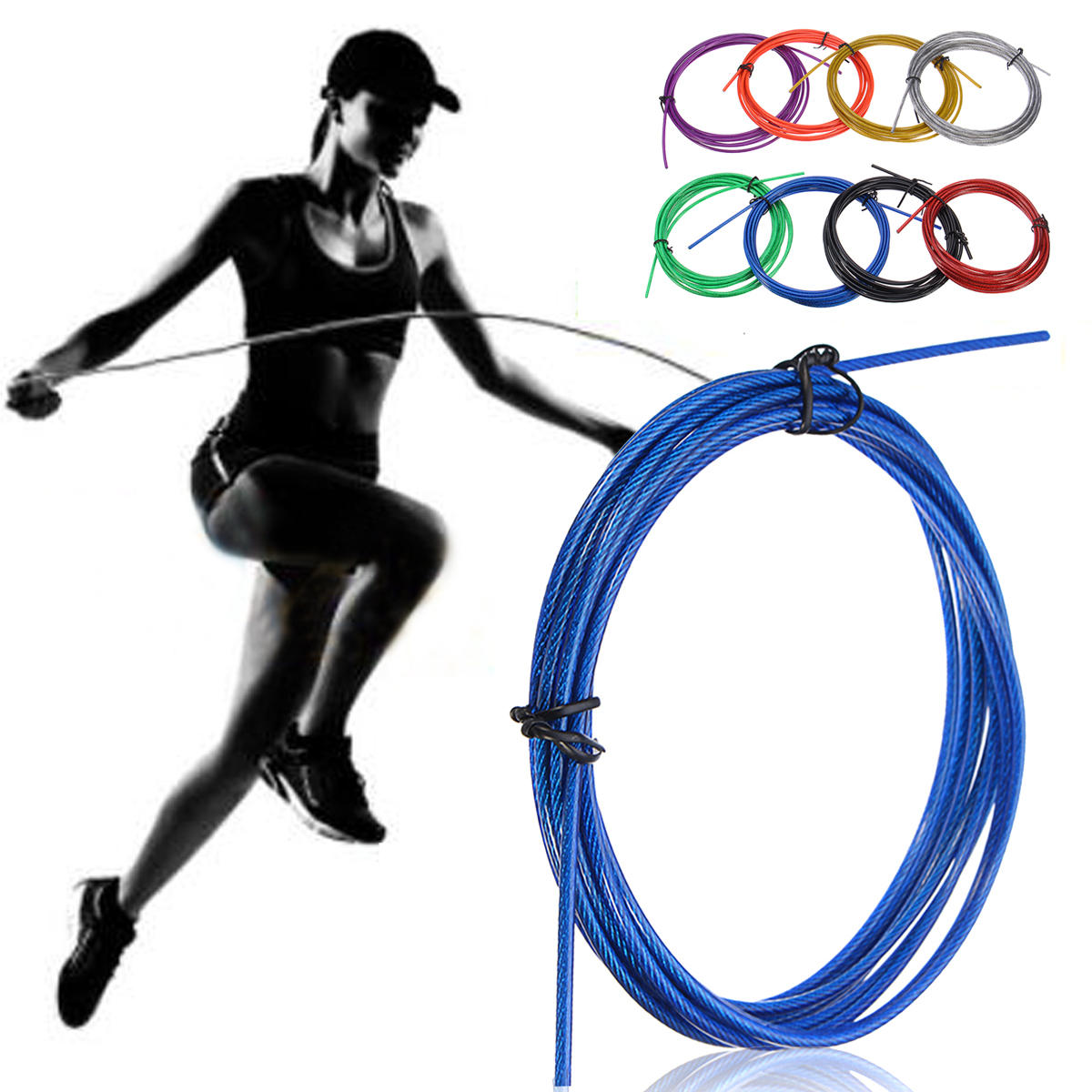 3m touw springen Vervangbare draadkabel Snelheid Springtouwen Fitnessapparatuur