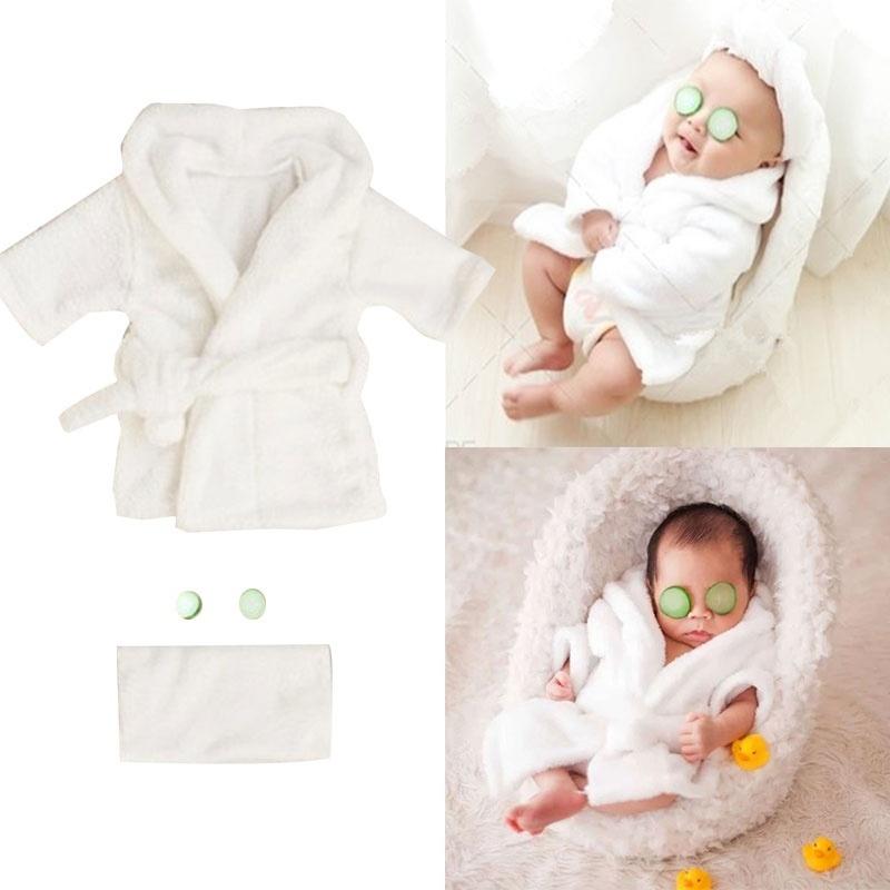 Funny Studio Shooting Accessories Photography Baby Bath Robe Towel White Flannel Baby Shooting Clothes Photography Props