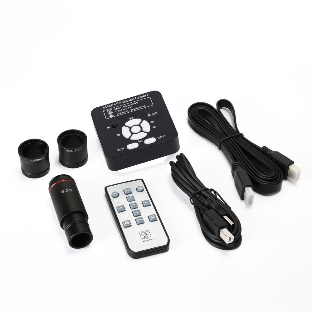 

HAYEAR 2K 41MP HD 1080P 60FPS HD USB Industrial Camera TF Card Digital Video Microscope with 0.5X Eyepiece Adapter 30mm/