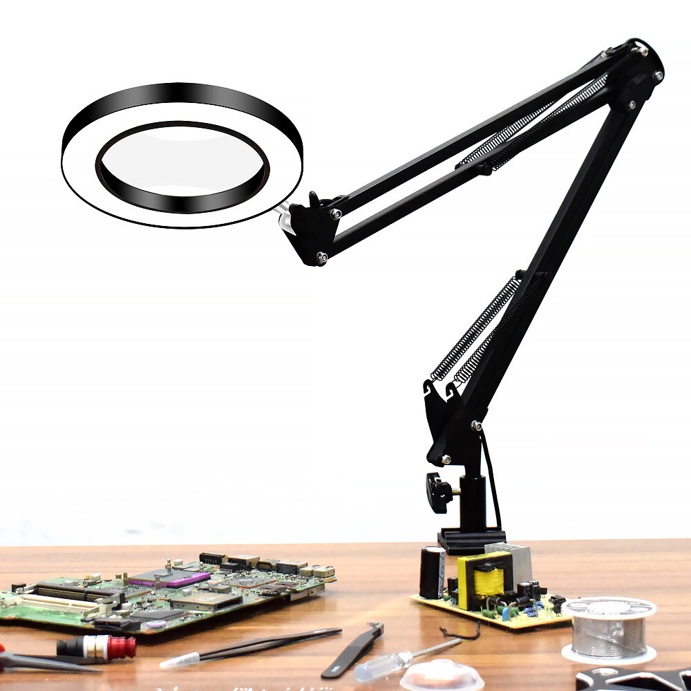 Szkło powiększające z LED NEWACALOX Flexible Desk Magnifier 5X z Polski za $18 / ~70zł