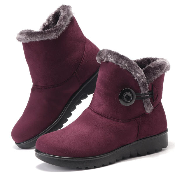 Women Buckle Comfortable Keep Warm Soft Ankle Snow Boots