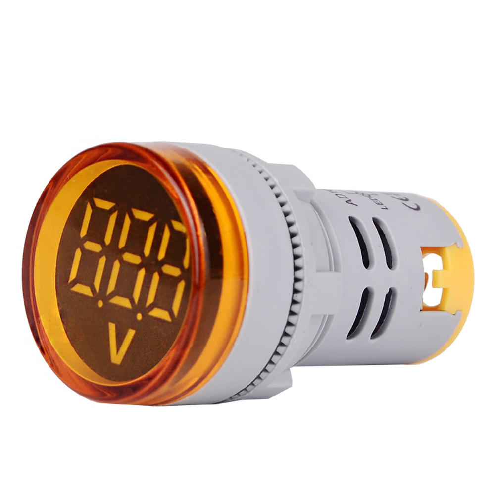 3 stks Geel ST16VD 22mm Gatgrootte 6-100 VDC Digitale Voltmeter Ronde Voltage Detector Tester Mini L