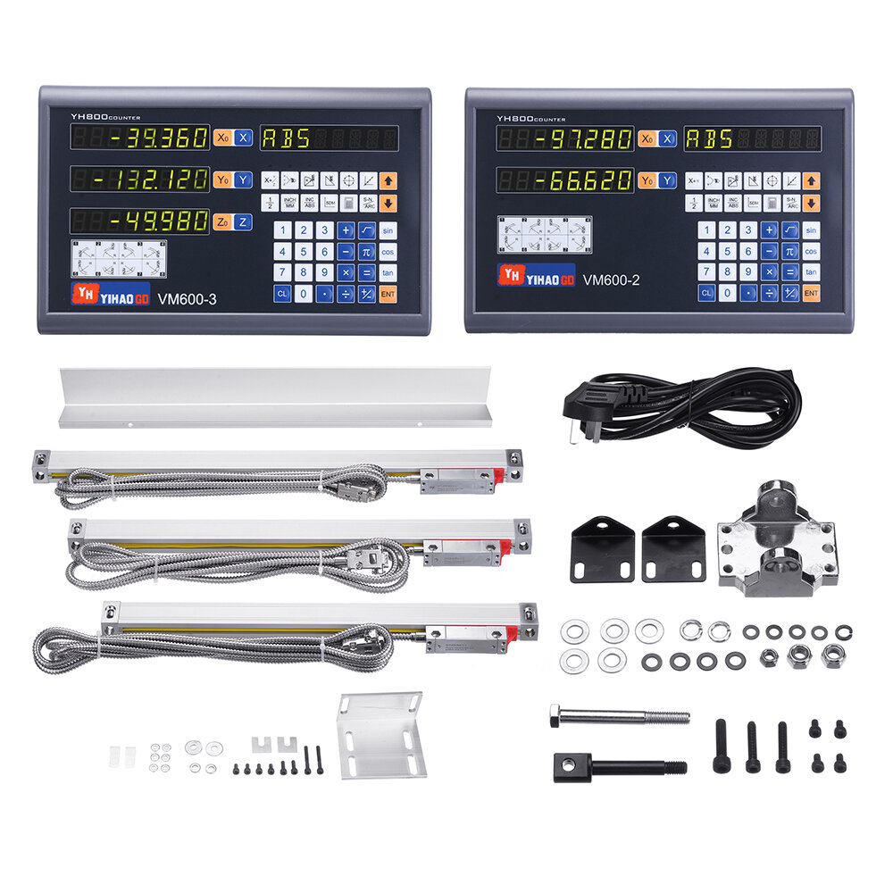 YIHAOGD YH 2/3 Axis Grating CNC Milling Digital Readout Display DRO / TTL 50-1100mm Electronic Linear Scale Encoders Lat