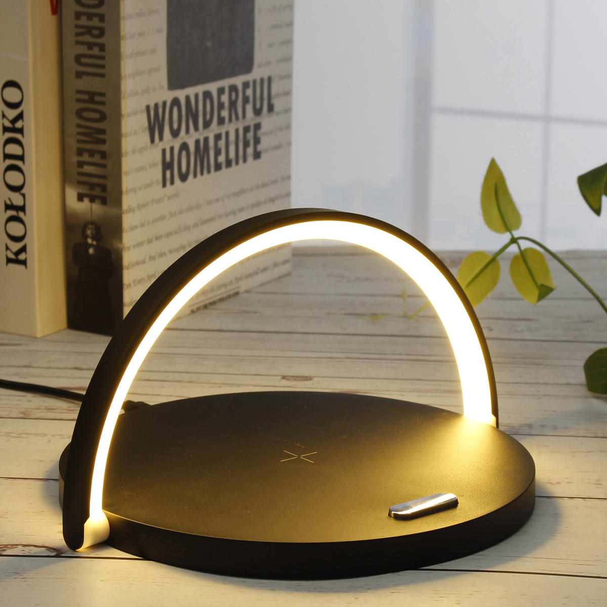 Bakeey 3 IN 1 10W Wireless Charger Fast Charge Stand Wireless Charger Desktop LED Lamp Night Light A