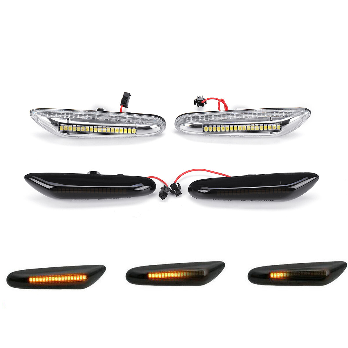 Dynamische LED zijmarkeringsindicator Repeaterlichten Wit + Amber Voor E36 E46 E90 E91 E92 E93 E60 E