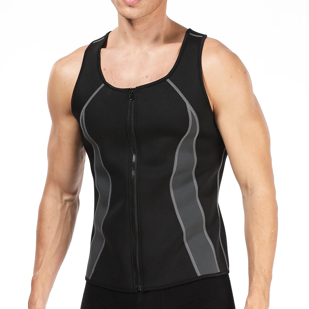 Men's spandex vest sauna fitness body shaper control hot sweat vest ...