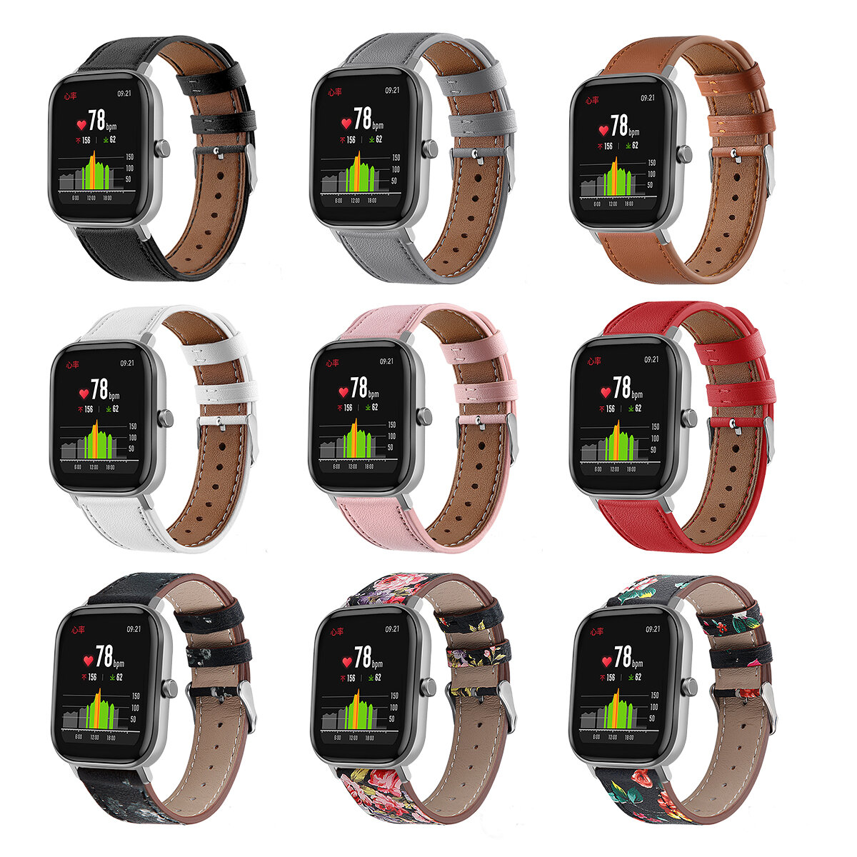 Bakeey 20 mm lederen horlogeband voor Amazfit GTS / Bip / Bip Lite Smart Watch