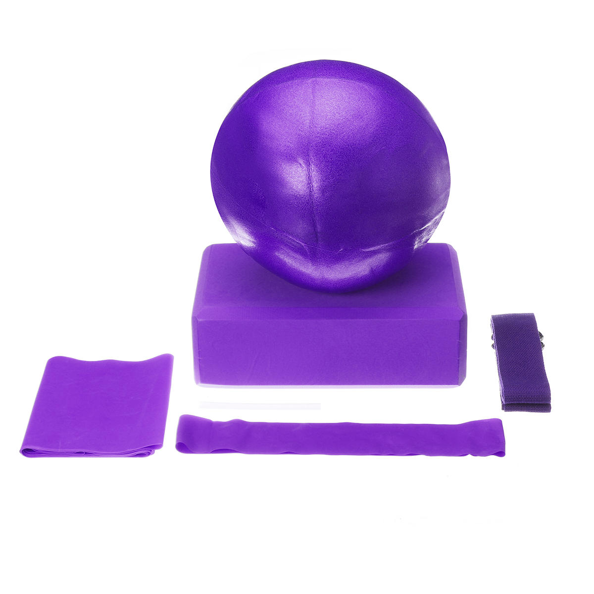 5 Stuk / set Yoga bal Yoga tegel rekband spanband latex weerstandsring Yoga fitnessapparatuur Yoga b