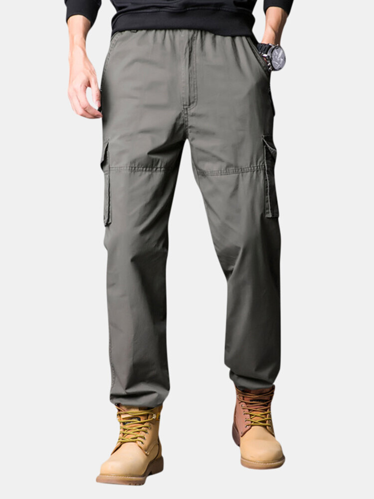 Men's casual 100% cotton loose breathable cargo pants Sale - Banggood.com