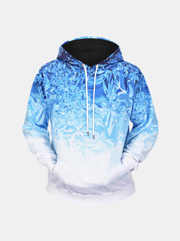 

Men's Ice Crystals 3D Printing Long Sleeve Casual Fashion Drawstring Hooded Sweatshirt