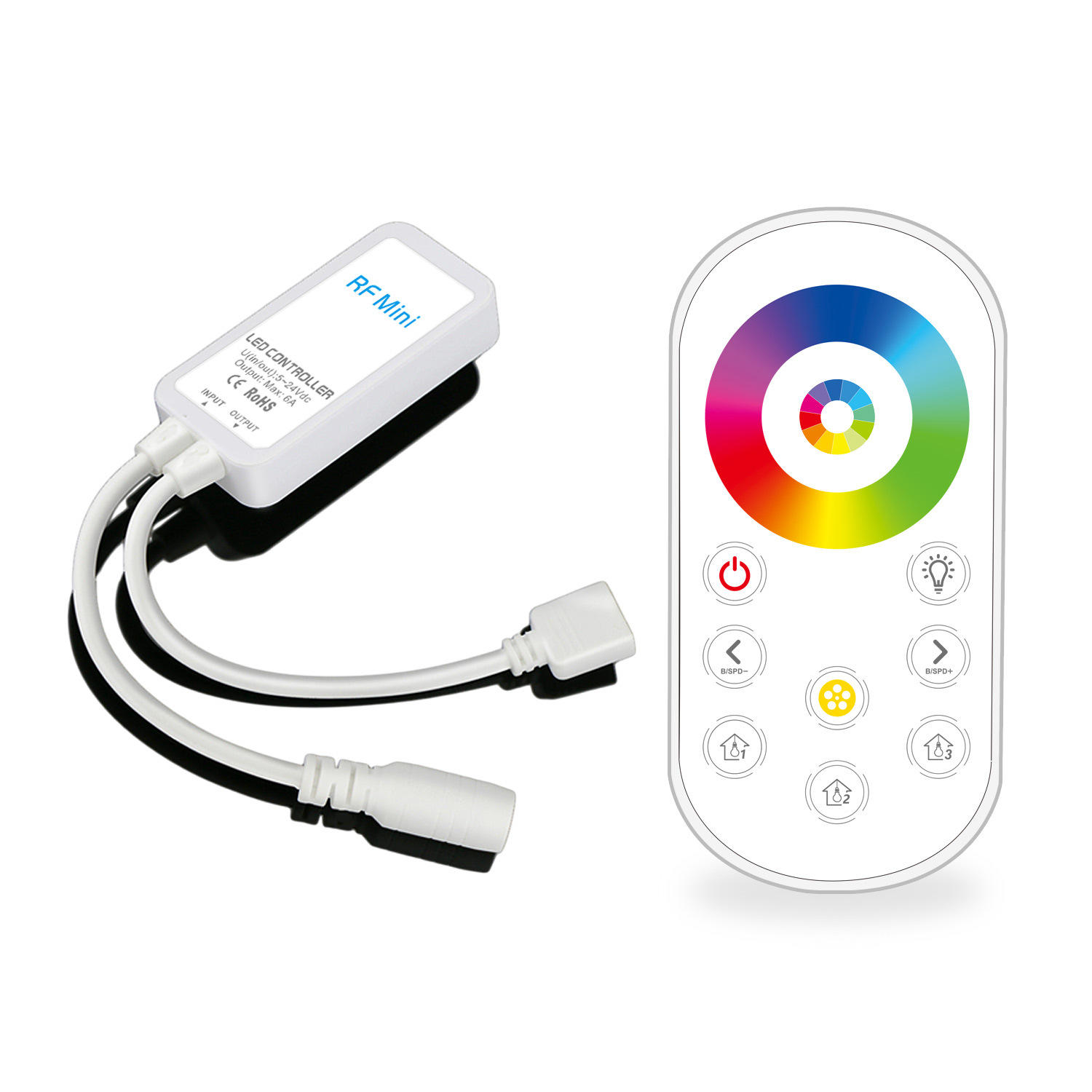 DC5-24V Mini Wireless RF RGB+CCT LED Dimmer Controller Touch Remote Control for Strip Light
