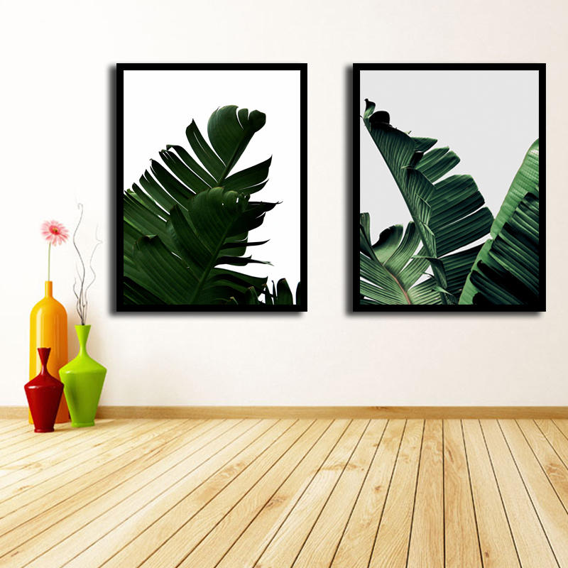 

Miico Hand Painted Combination Decorative Paintings Botanic Leaves Paintings Wall Art For Home Decoration
