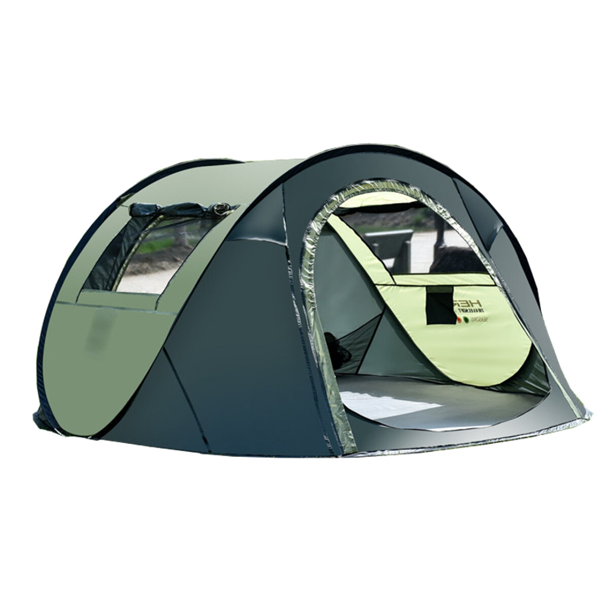 Vízálló kemping sátor 5-8 fő részére, automatikus gyors menedék az utazáshoz és a túrázáshoz a szabadban - kávé/zöld