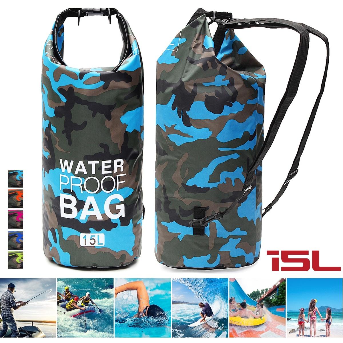 IPRee® 15L Sports wasserdichte, regensichere Tasche Sack Kanutasche Schwimmendes Bootfahren Kajakfahren Camping Wasserfeste Bootstasche