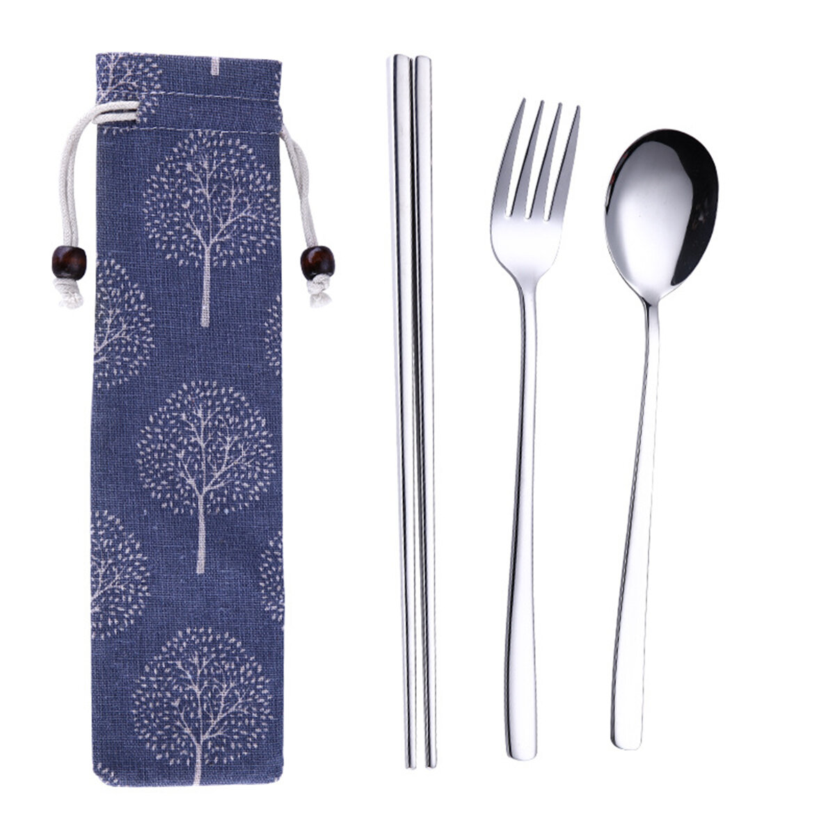 3Pcs/5Pcs Stainless Steel Tableware Set Titanium Colorful Fork Spoon Chopsticks Cutlery Flatware Camping Picnic