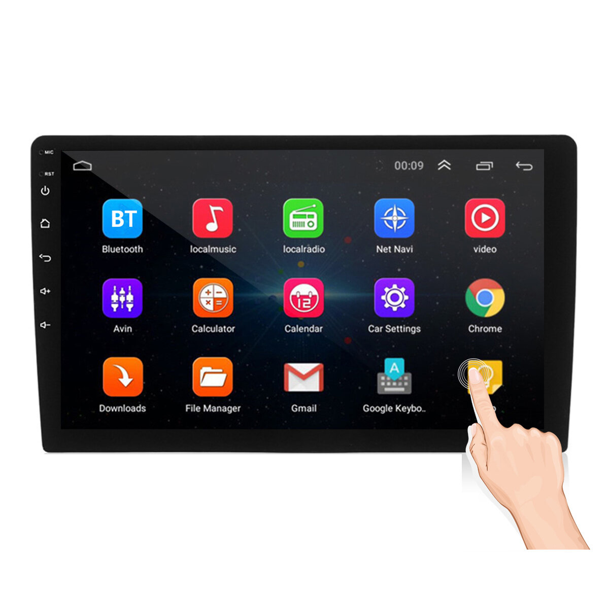 iMars 9 Inch 2DIN Android 8.1 Car Stereo Radio Quad Core 1+16G 2.5D IPS Touch Screen GPS WIFI FM blu