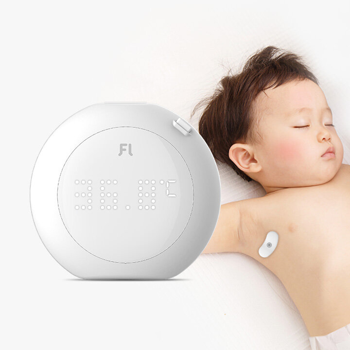 Fanmi 24-Hour Intelligent Baby Fever Monitor with Wireless Alerts Wearable Smart Thermometer Patch Digital Accurate Reading for Infant Toddlers