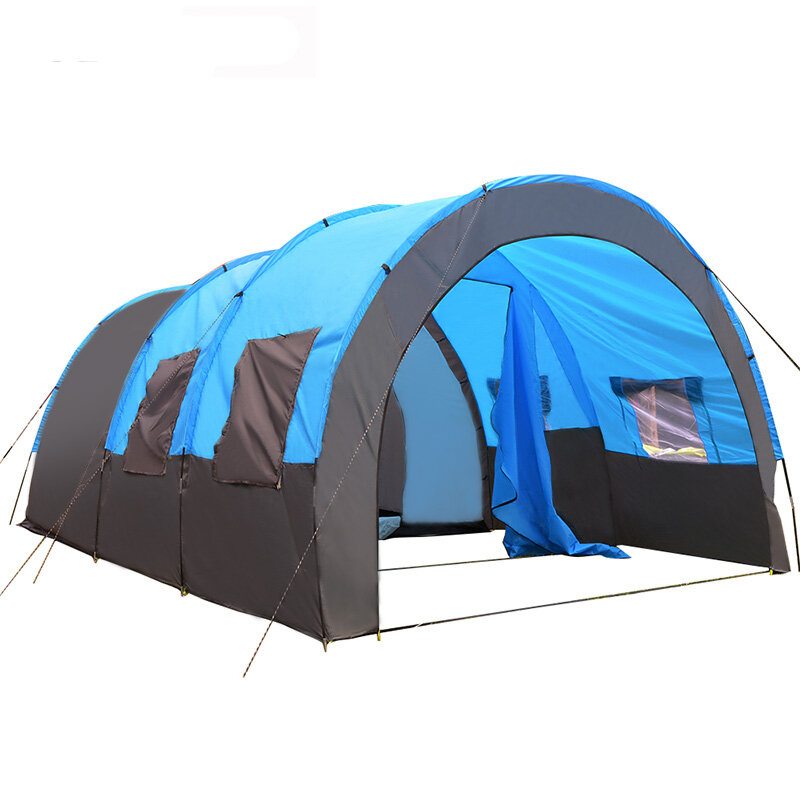 Большая палатка на 8-10 человек Водонепроницаемы Семейная палатка с большой комнатой На открытом воздухе Кемпинг Сад Вечеринка с навесом от
