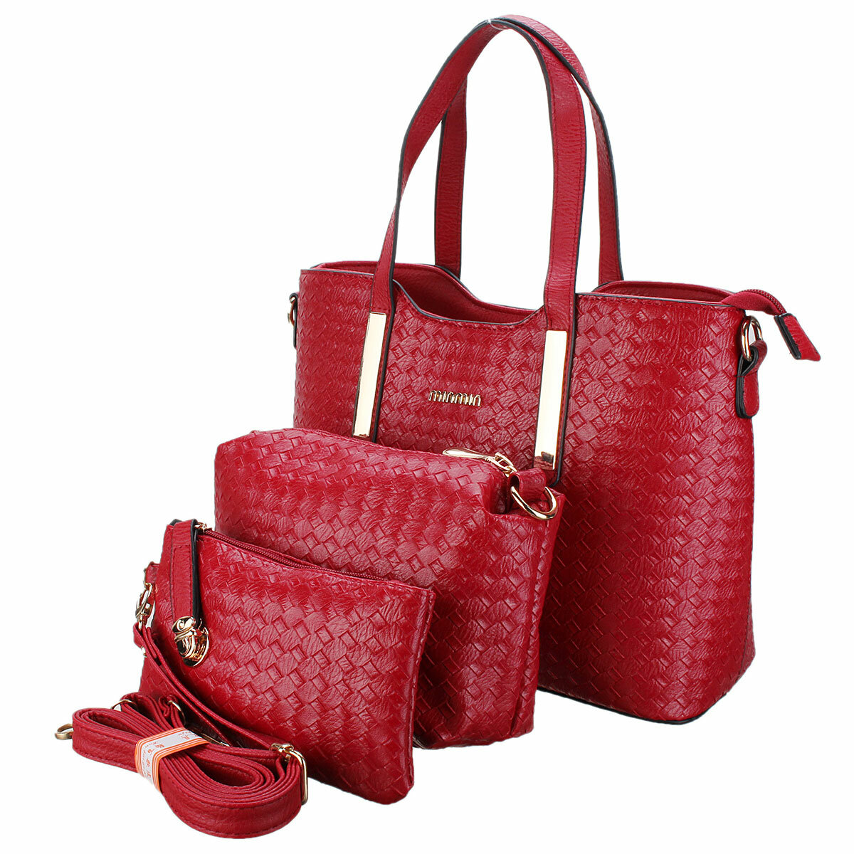 3PCS/SET Women Leather Satchel Handbag Shoulder Messenger Crossbody Bag
