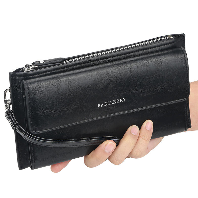 Baellerry New Fashion Retro Casual Multi-function High-capacity Zipper with Card Slots Men Phone Wallet Bag