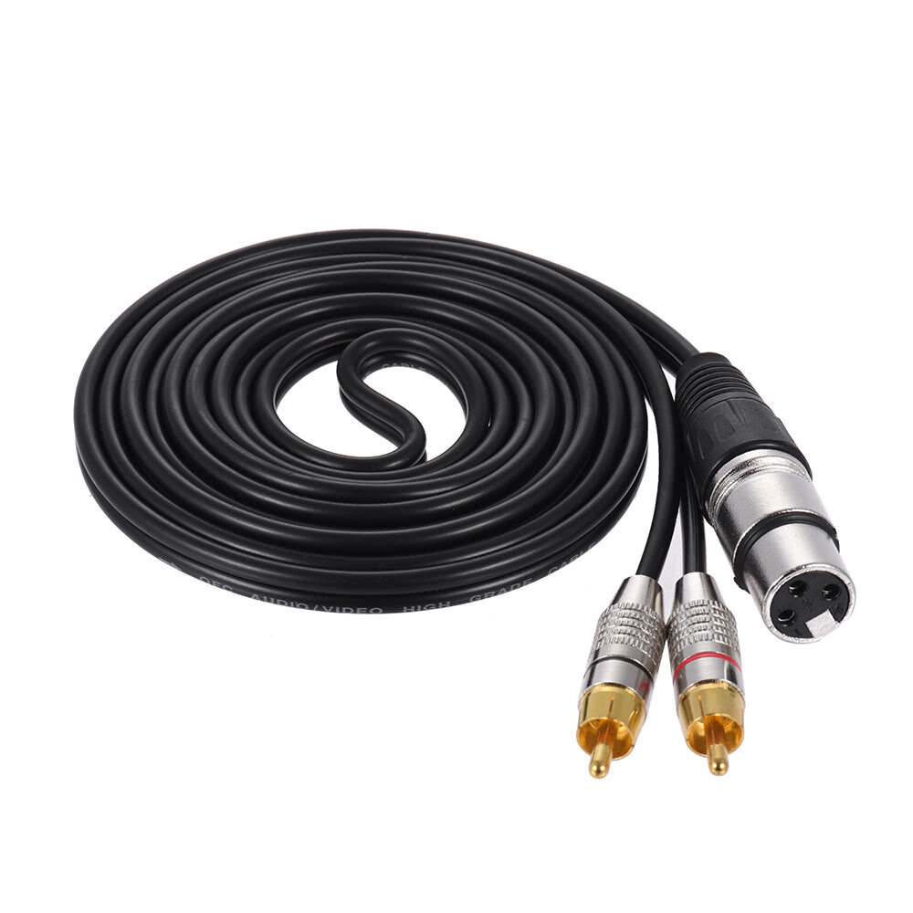

Dual RCA Male to XLR Female Plug Stereo Audio Cable for Microphone Audio Mixer Speaker Amplifiers