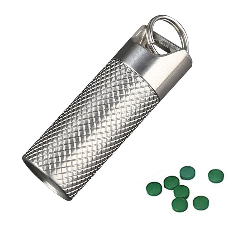IPRee® EDC Mini Αδιάβροχο Θήκη Χάπια, Σφραγισμένος Δοχείο Αποθήκευσης Τιτανίου, για Υπαίθριο Κάμπινγκ