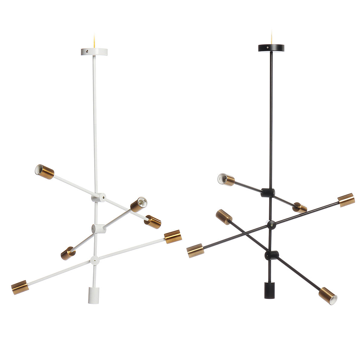 Nordic Style 6 Heads Inbouw Plafondlamp Kroonluchter, Modern Minimalisme Metaal E26 E27 Base Hanger 