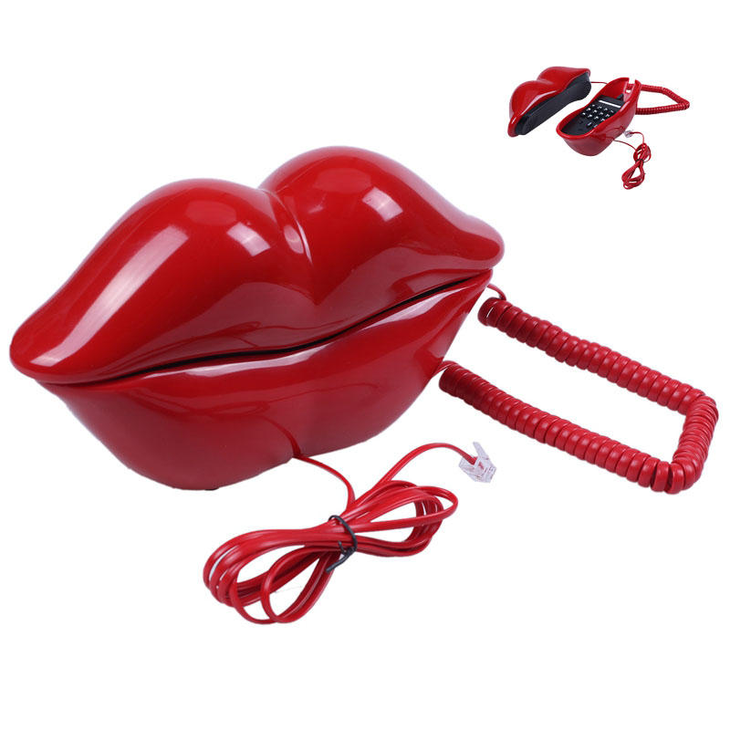 

Red Lip Телефон Проводной проводной кабель для домашнего бара Офисные телефоны Декор мебели