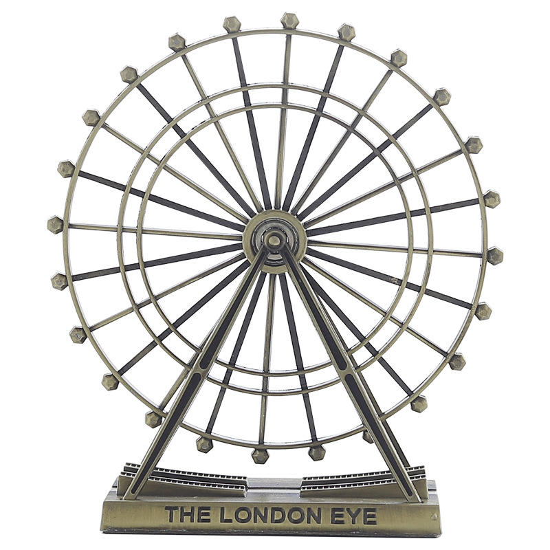 Retro Metal The London Eye Reuzenrad Ornament Engeland Gebouw Thuiskantoor Creatieve Desktopdecorati