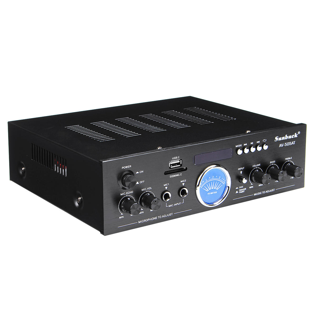 AV-505AT 110-220V bluetooth Home-eindversterker Audio Stereo AMP-mixer USB FM