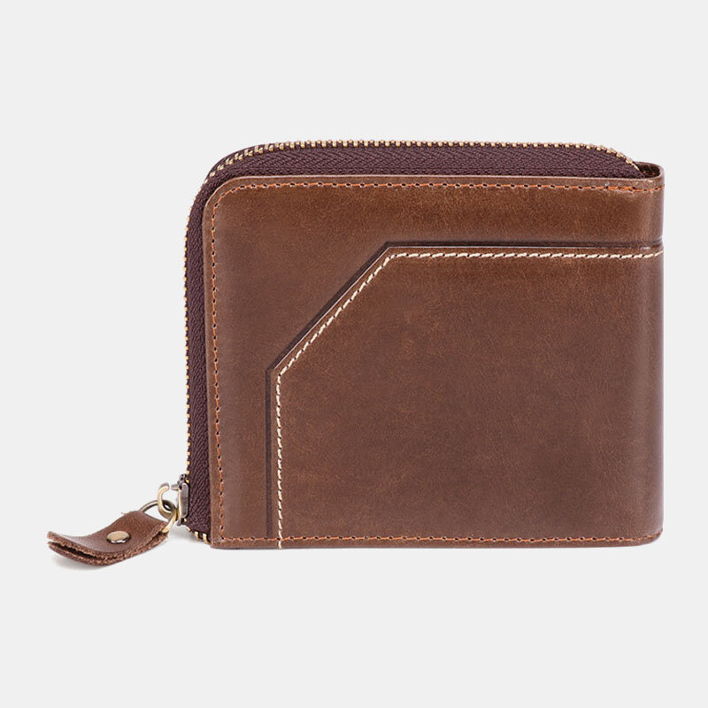 Men Genuine Leather Vintage Wallet RFID Blocking Wallet