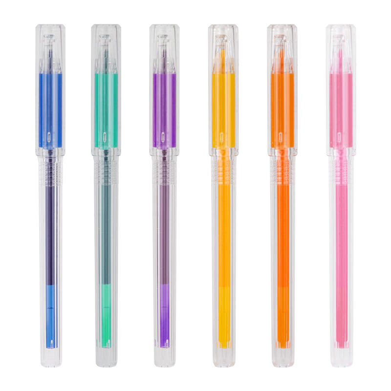Deli A125 6 stks / doos volledige naald gekleurde gel pen 0,5 mm handtekening pen tekenpen 6 kleuren