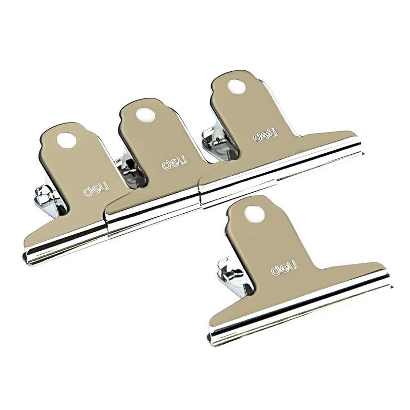 Deli 9533 4 Pcs/lot 76mm Large Yamagata Bill Tickets Clamp Board Clips Financial Binder Clips Metal Bill Holder Office a, Banggood  - buy with discount