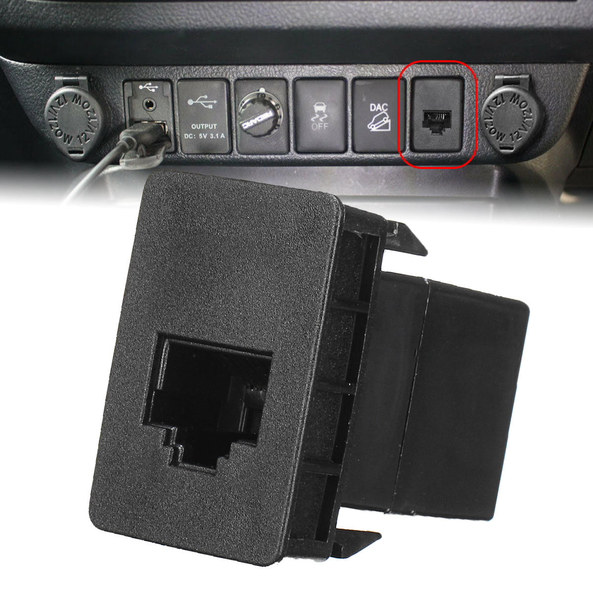 Auto CB UHF Blank Socket RJ45 Radio Schakelpaneel Dash Voor Toyota Hilux Landcruiser RAV4 Prado
