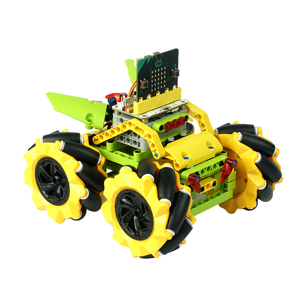 

ELECFREAKS DIY Micro:bit Graphic Program Stick Control Smart RC Robot Car With 80mm Omni Wheels
