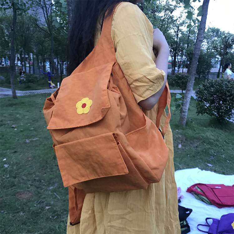 Ao ar livre Nylon Escola Bolsa Ombro portátil para viagens com mochila de menina Bolsa