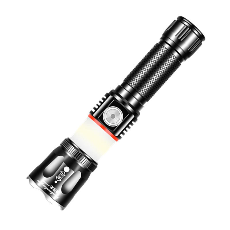 

XANES® T6 200W Flashlight 4 Modes USB Rechargeable Zoomable Life Waterproof COB Work Lamp Camping Hunting