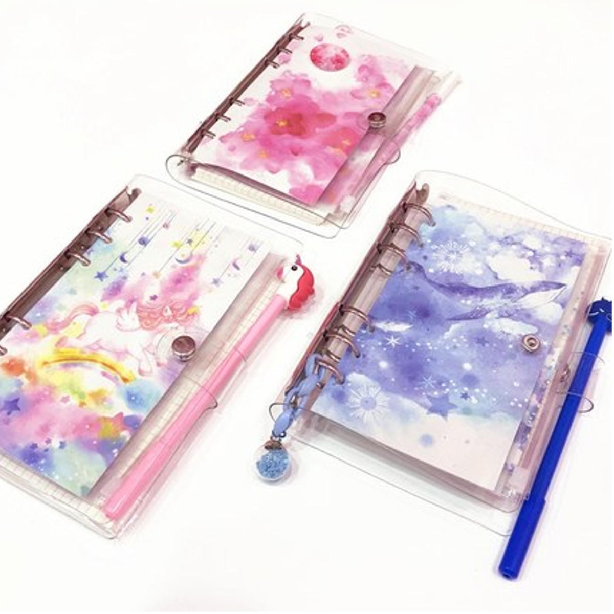 

Kawaii Cute A5/A6 Notebook Diary Ins Girl Loose-leaf Unicorn Ocean Cherry blossoms Series Notepad Planner Spiral Travel