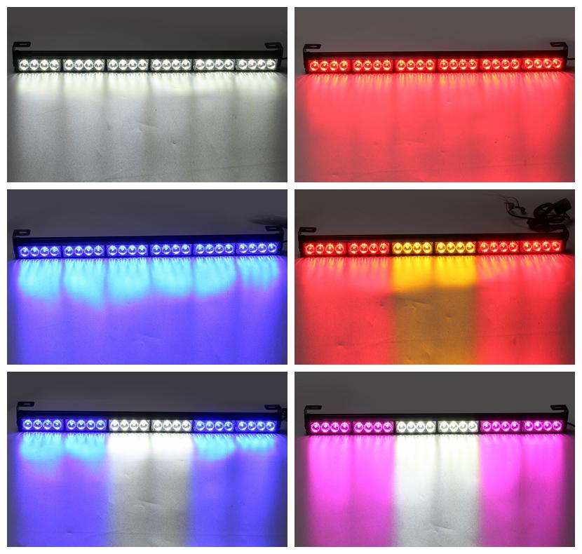 27 Inch 24 LED Multi-kleuren noodwaarschuwingslichtbalk Verkeersknipperend stroboscooplampje