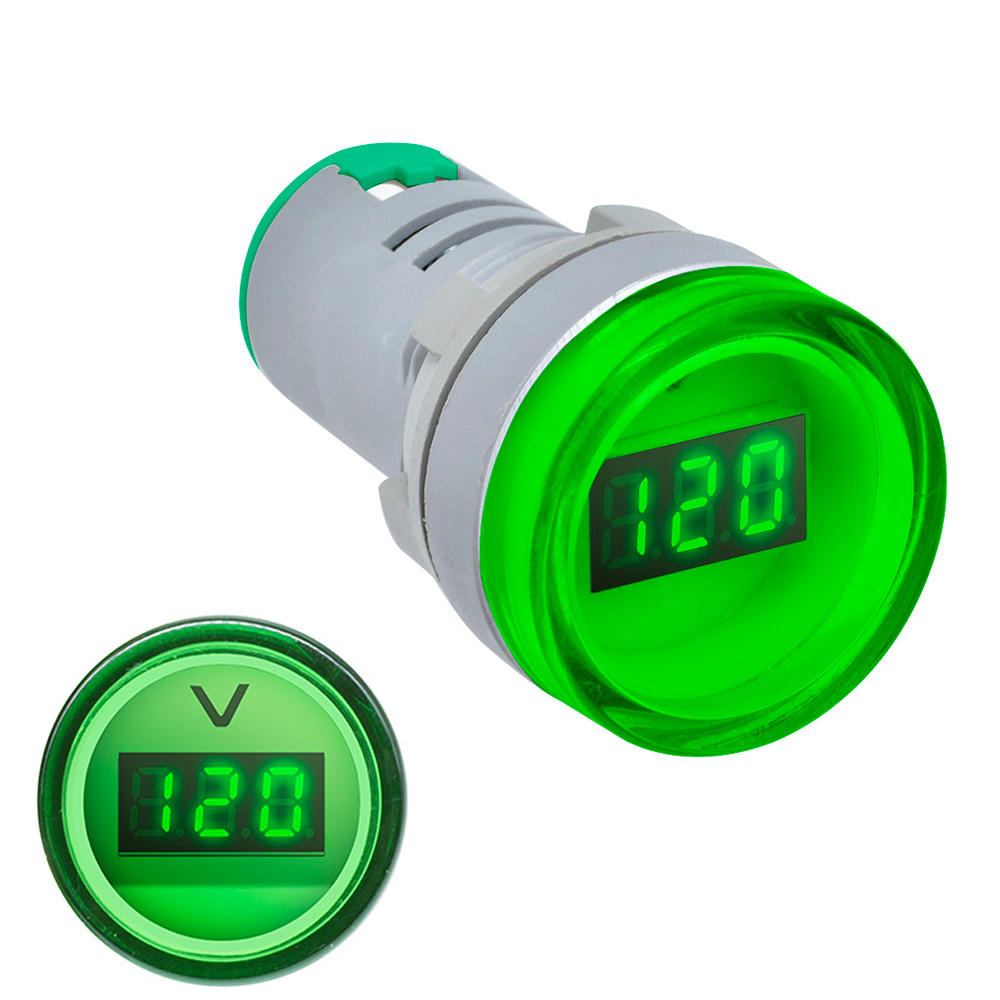 

5pcs Green 22MM AD16 AD16-22DSV Type AC 60-500V Mini Voltage Meter LED Digital Display AC Voltmeter Indicator Light/Pilo