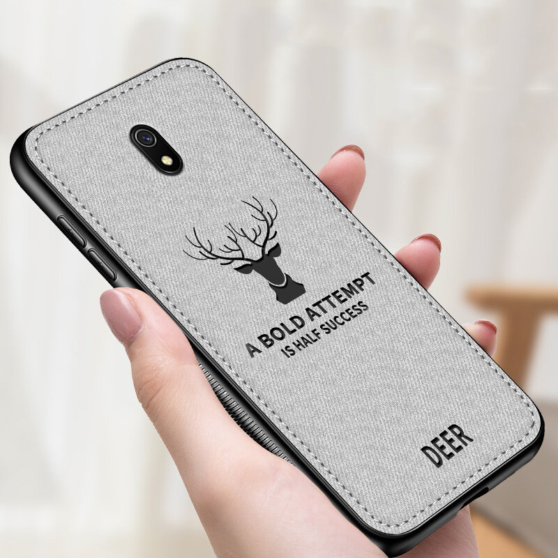 For Xiaomi Redmi 8A Bakeey Deer Luxury Canvas Cloth Shockproof Anti-fingerprint Protective Case Non-