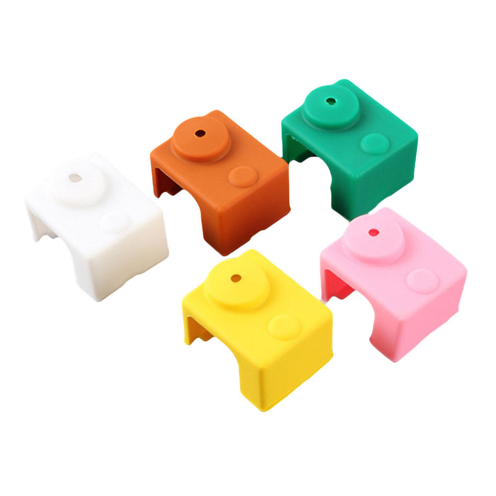 

5Pcs PT100 V6 Silicone Case for Hotend Heating Blocks Orange/Pink/Coffee/Green/White 5 Color for 3D Printer